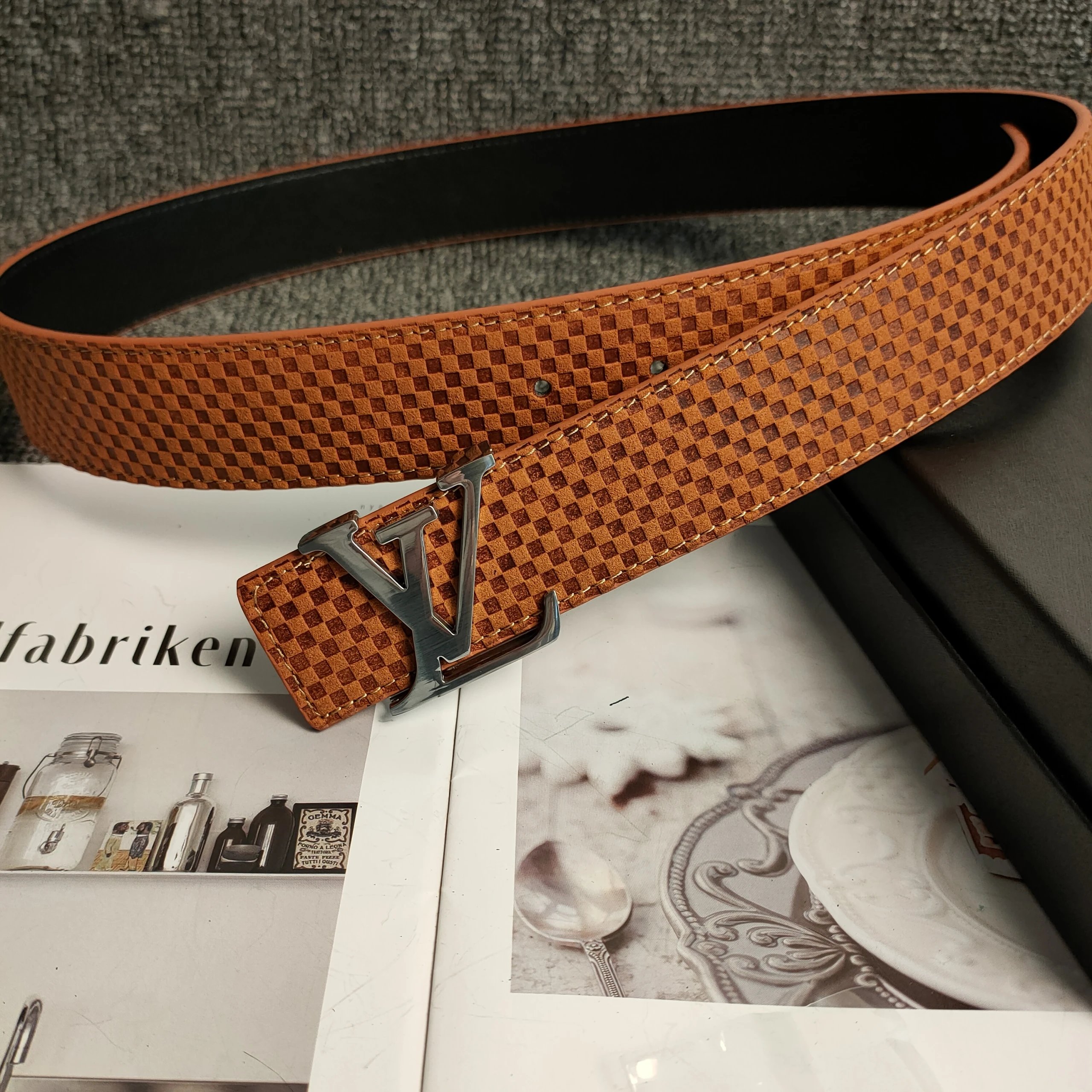 Louis Vuitton Belts Monogram embossed belt with LV buckle — 24