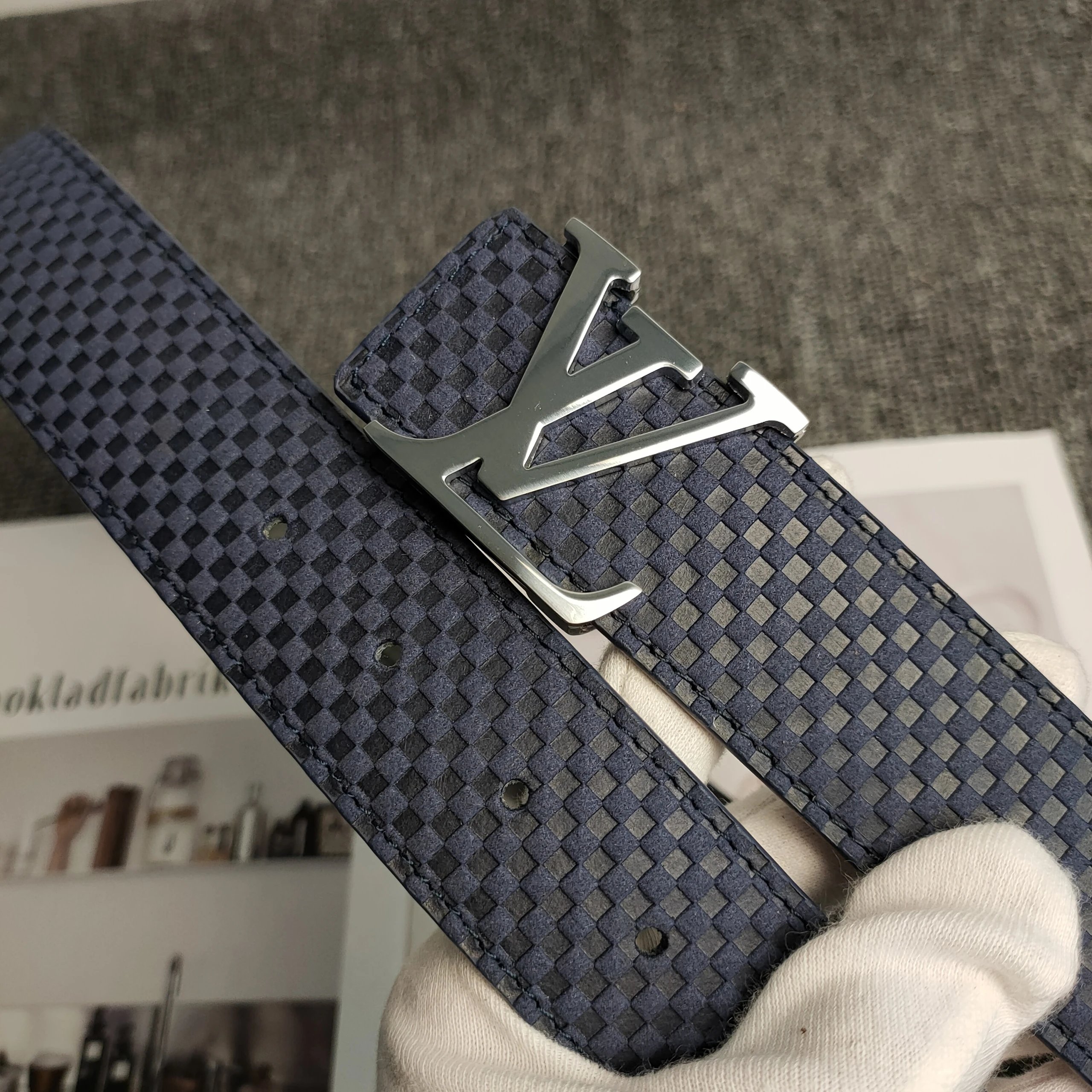Louis Vuitton Belts Monogram embossed belt with LV buckle — 35