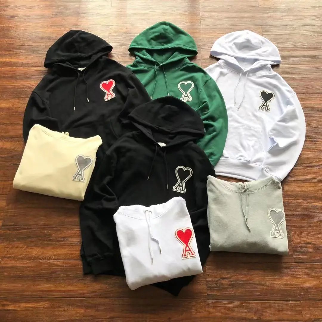 Ami Paris Heart Logo Hoodie Beige Hoodie - 12