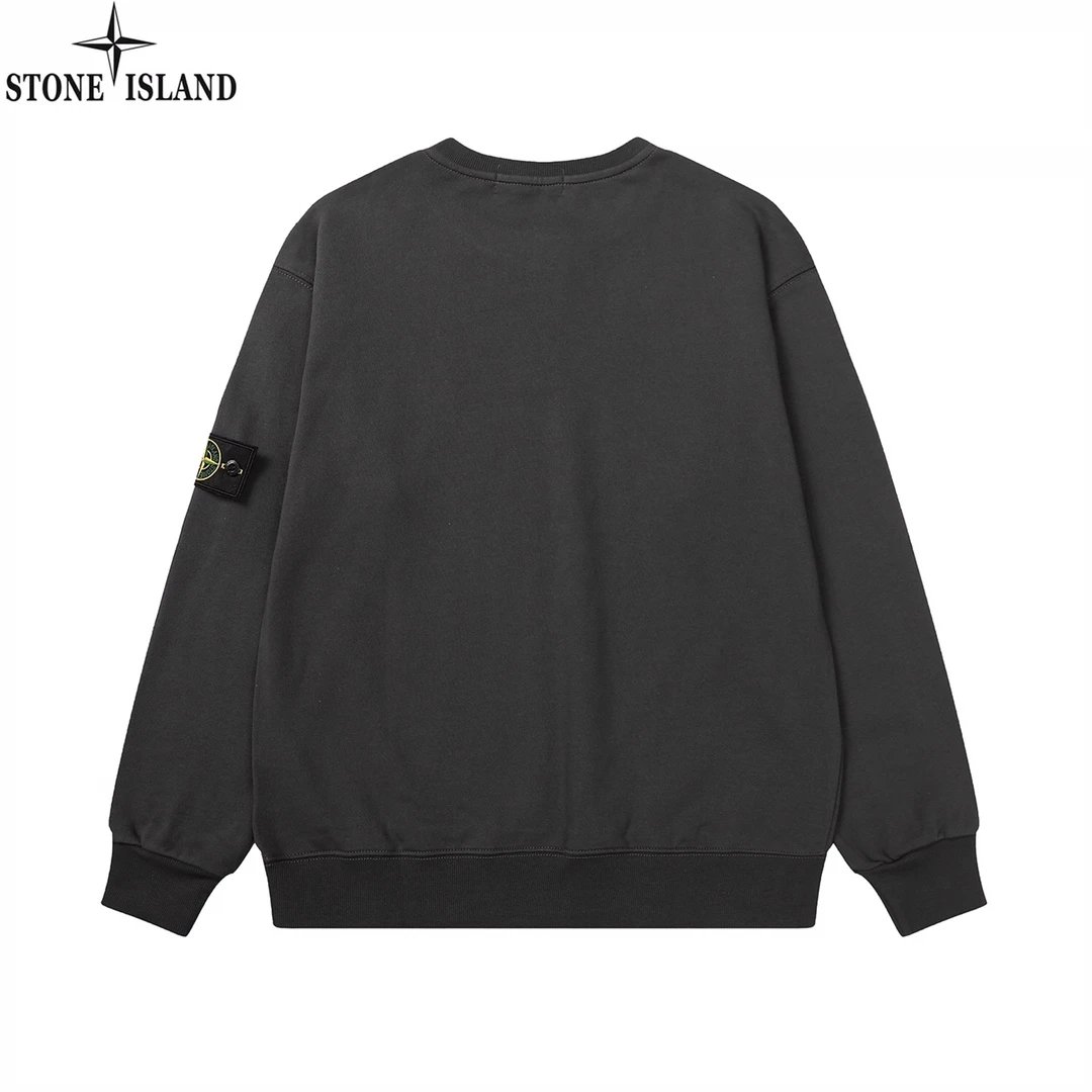 Stone Island Washed Gray Embroidered Logo Sweatshirt - 13