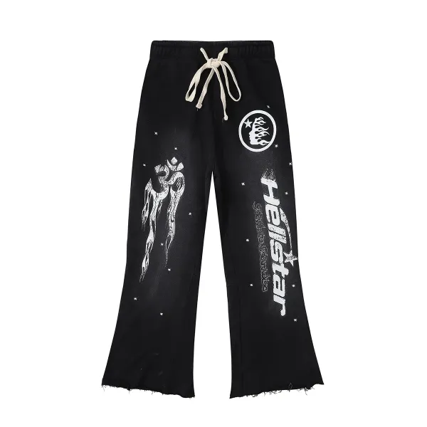 Hellstar Skull Graphic Washed Black Sweatpants - 8