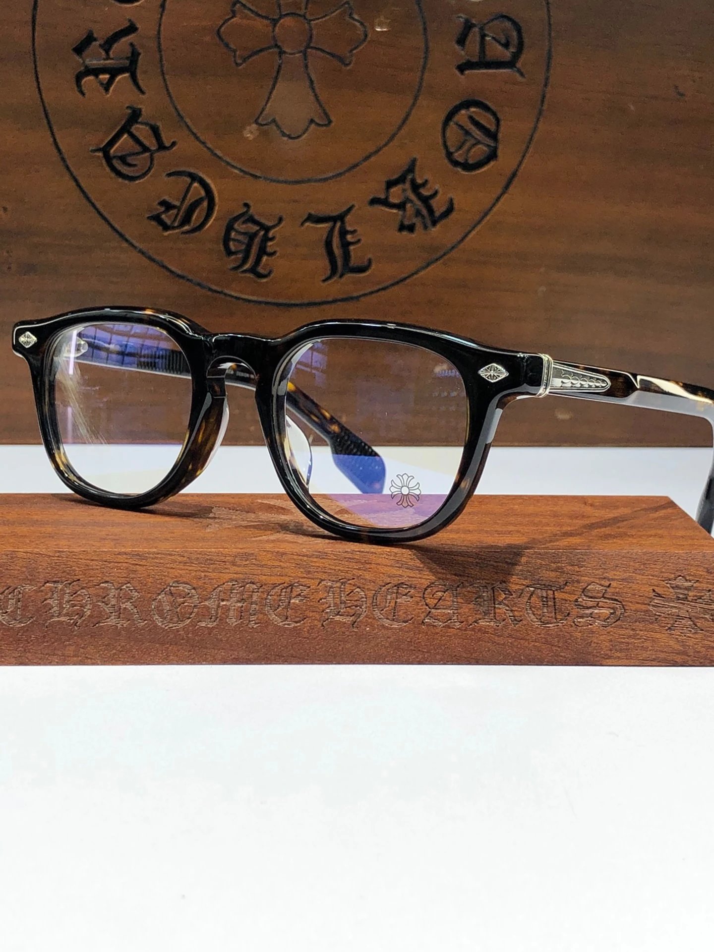 Chrome heart glasses