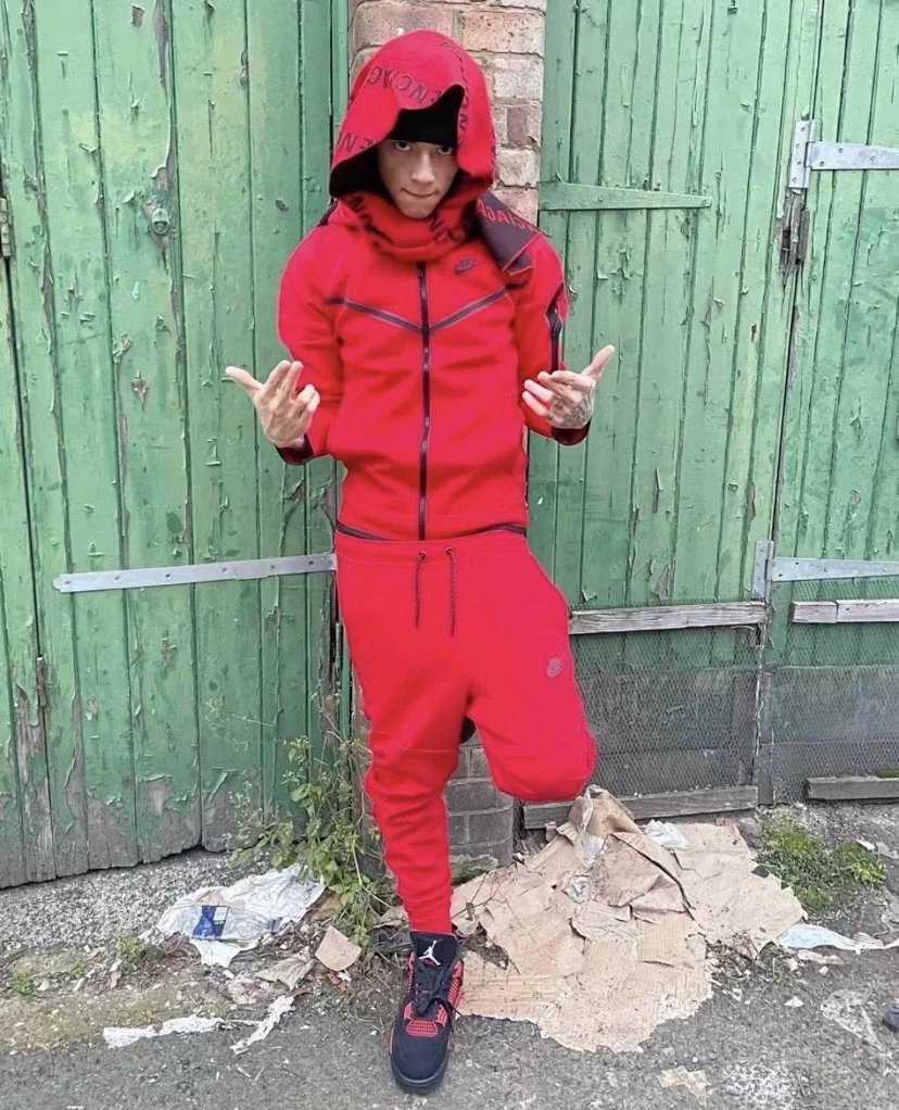 Nike Tech Fleece Windrunner Hoodie and Joggers Set Light Blue / White / Gray Tracksuit product detail 15 in Litbuy spreadsheet finds