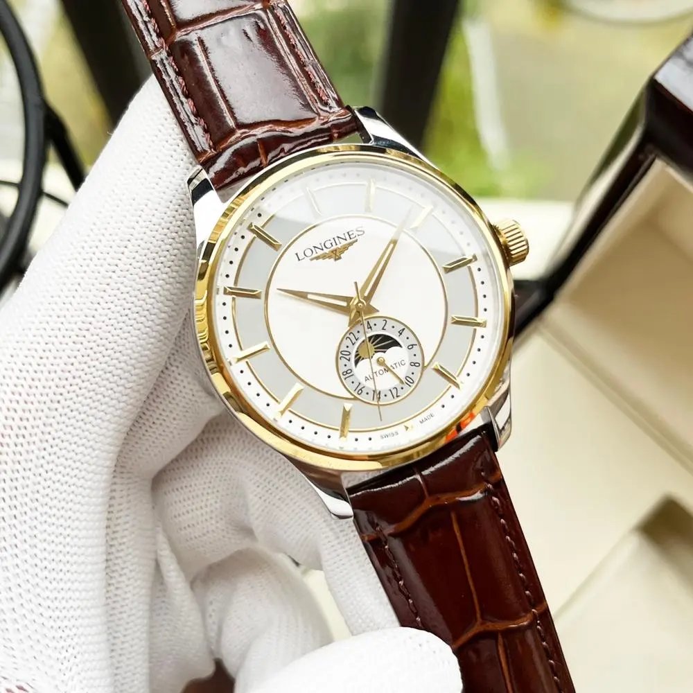 Longines Master Collection moon‑phase leather‑strap wristwatch — W2CFinds curated find