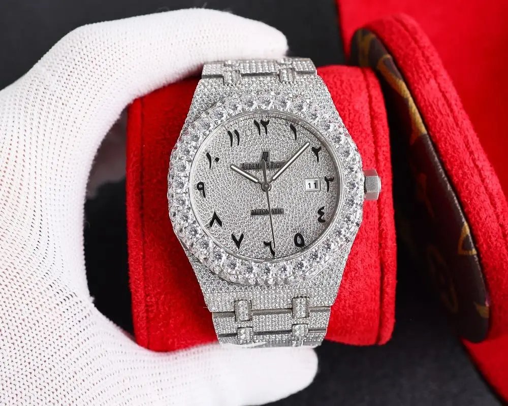 Audemars Piguet Royal Oak 15400ST custom‑set diamond watch — W2CFinds curated find