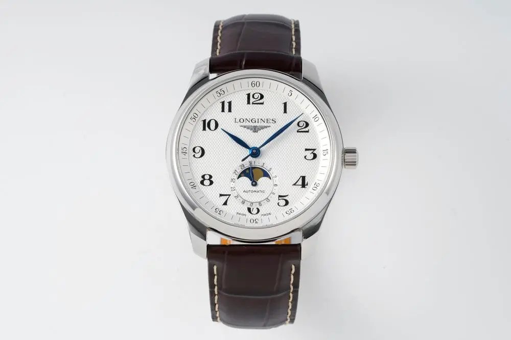 Longines Master Collection moon‑phase leather‑strap wristwatch — W2CFinds curated find