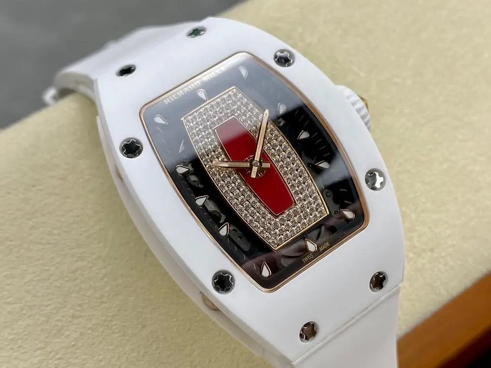 Richard Mille RM‑07‑01 White Ceramic Red Inlay Diamond‑set watch — W2CFinds curated find