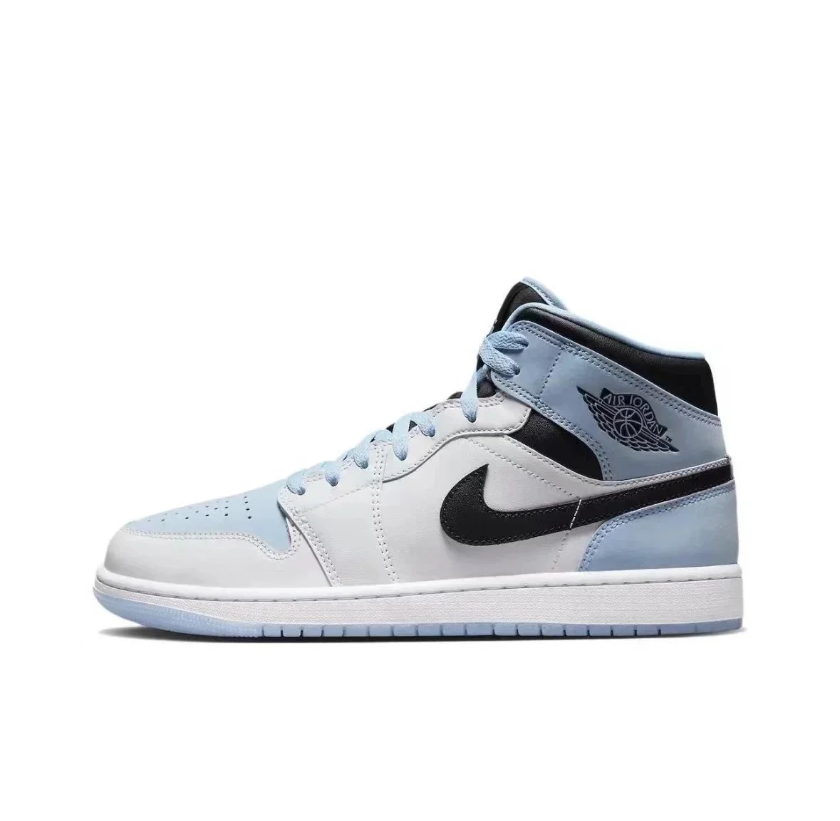 Sky blue and white