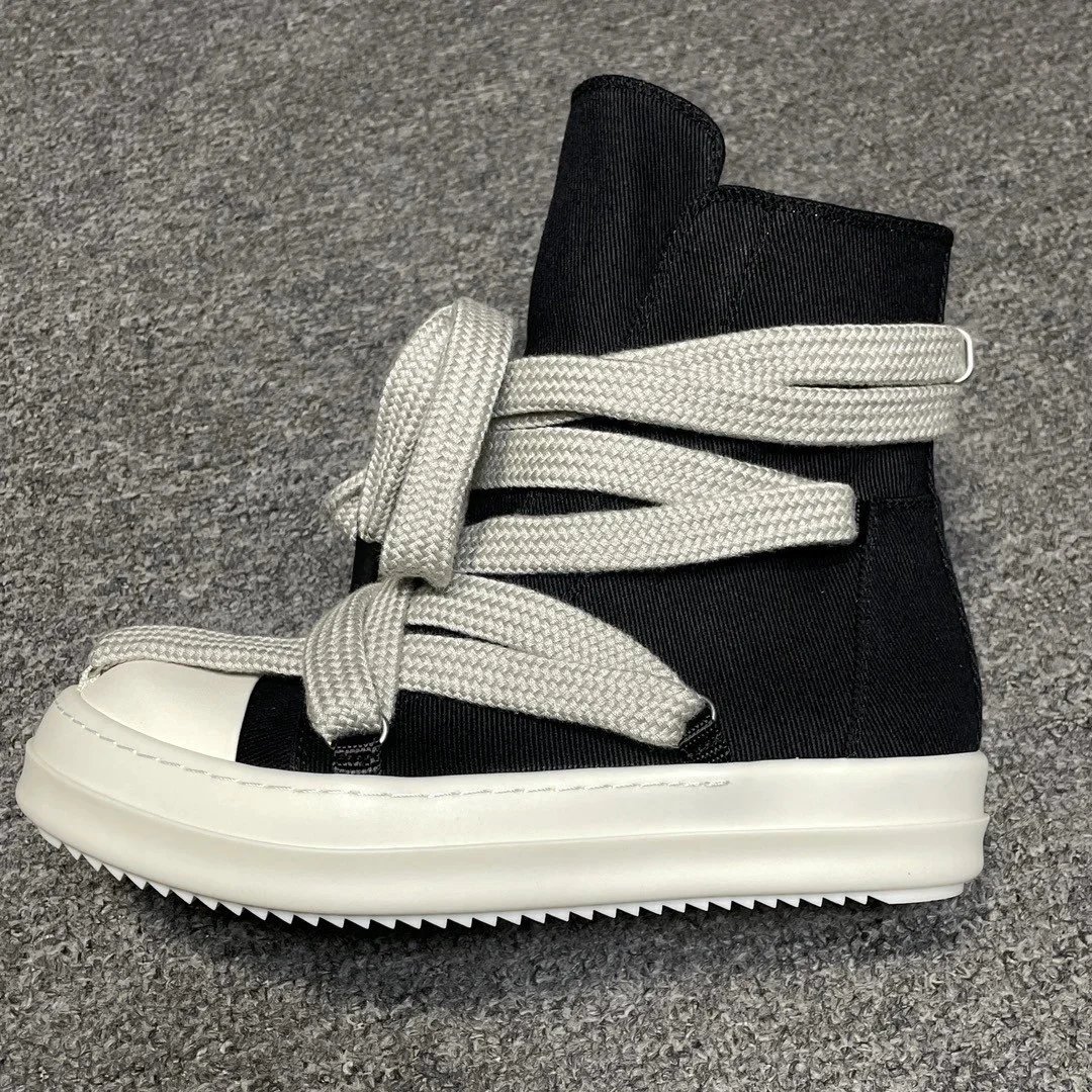RO black high-thick shoelaces
