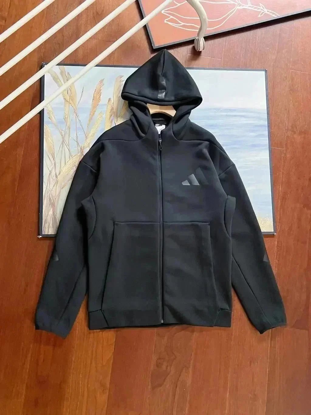A hoodie-black