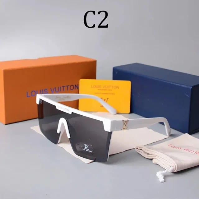 Louis Vuitton Eyewear Oversized shield sunglasses with LV monogram lenses product detail image 12