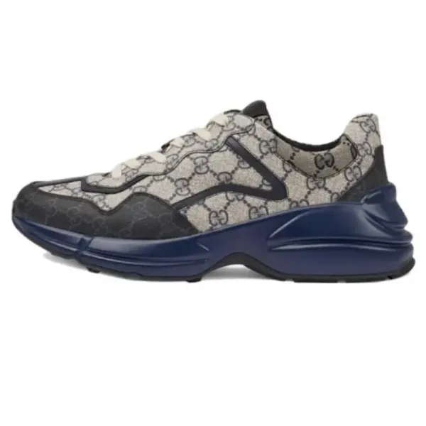 Gucci Rhyton GG Monogram Navy Chunky Sneakers - 1
