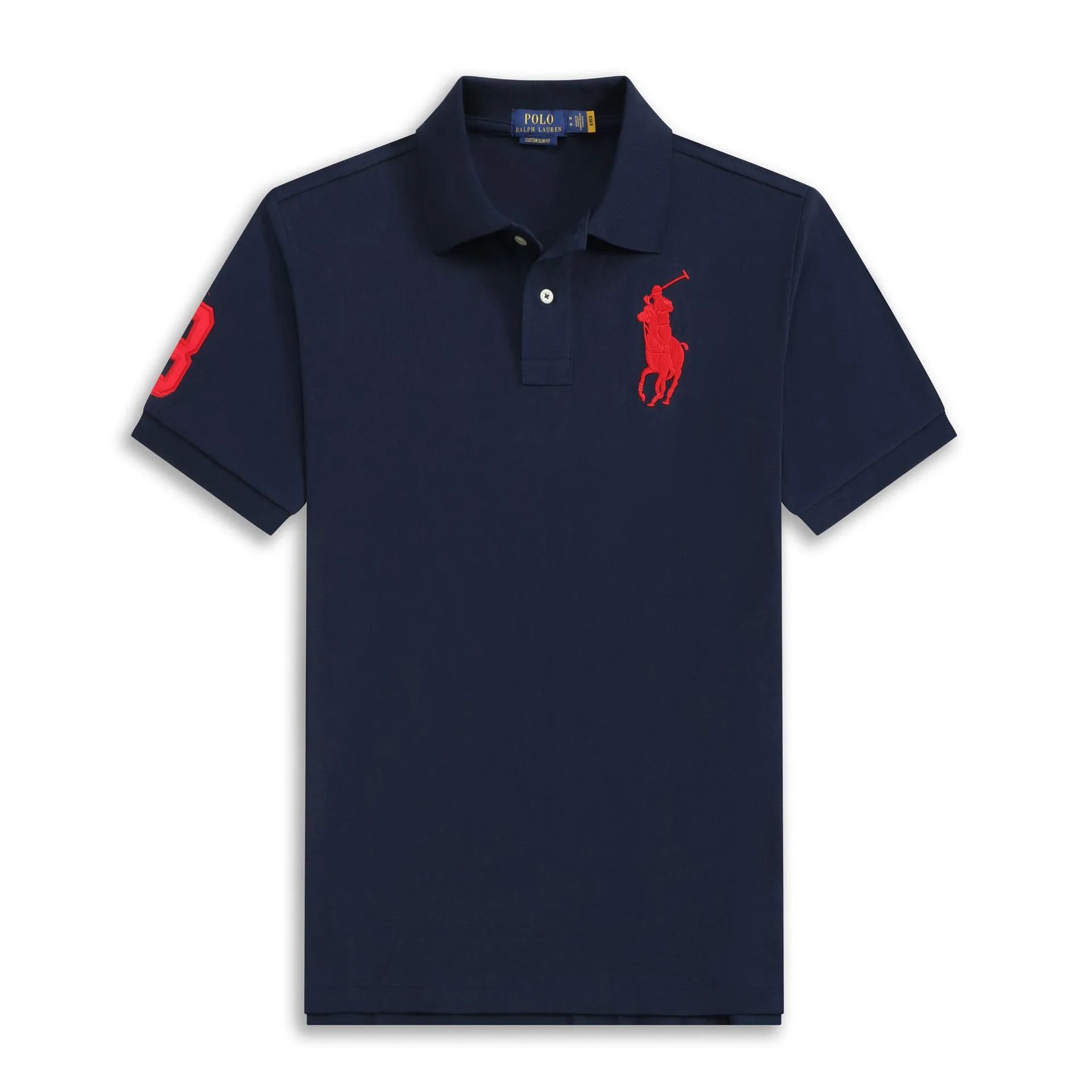 Summer business and leisure pure cotton collar short sleeved T-shirt