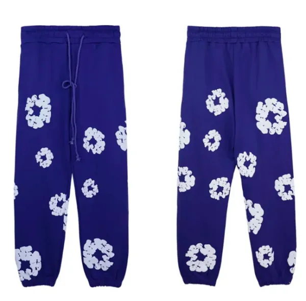 Design Floral Print Joggers Army Green Sweatpants - 21
