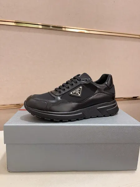 Prada Re-Nylon Triangle Logo Black Chunky Sneakers - 6