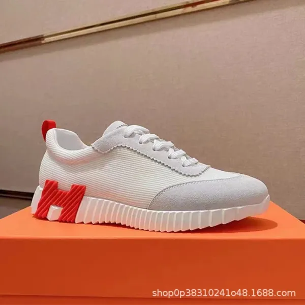 Hogan H222 White and Red Chunky Sneakers - 1