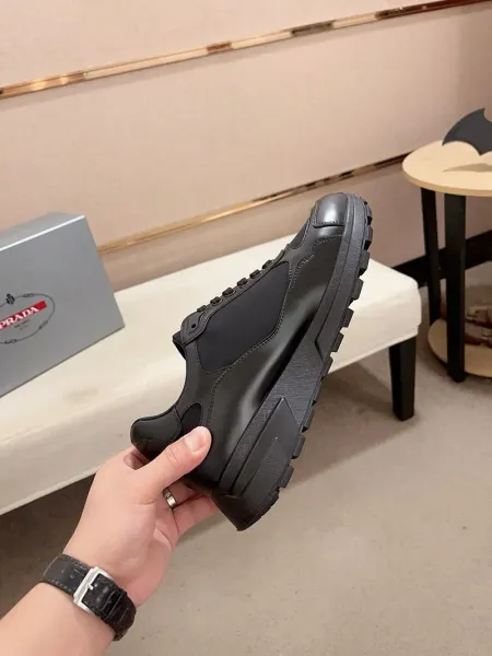Prada Re-Nylon Triangle Logo Black Chunky Sneakers - 8