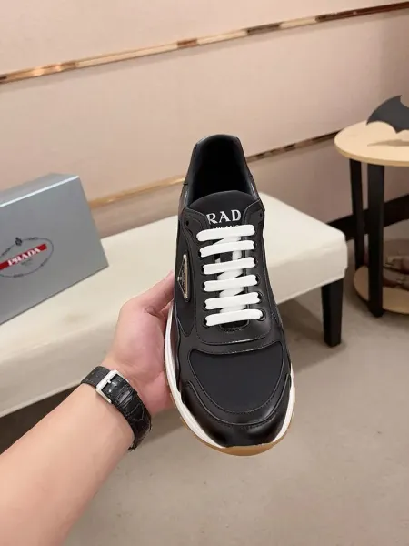 Prada Re-Nylon Triangle Logo Black Chunky Sneakers - 14