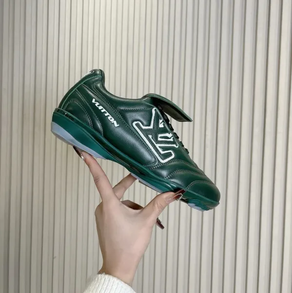 Louis Vuitton Trainer Green Leather Sneakers - 1