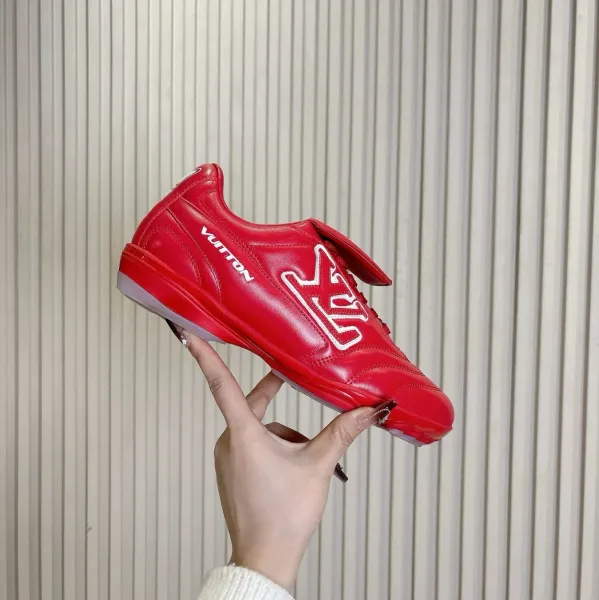 Louis Vuitton x Kith Red Monogram Sneakers - 1