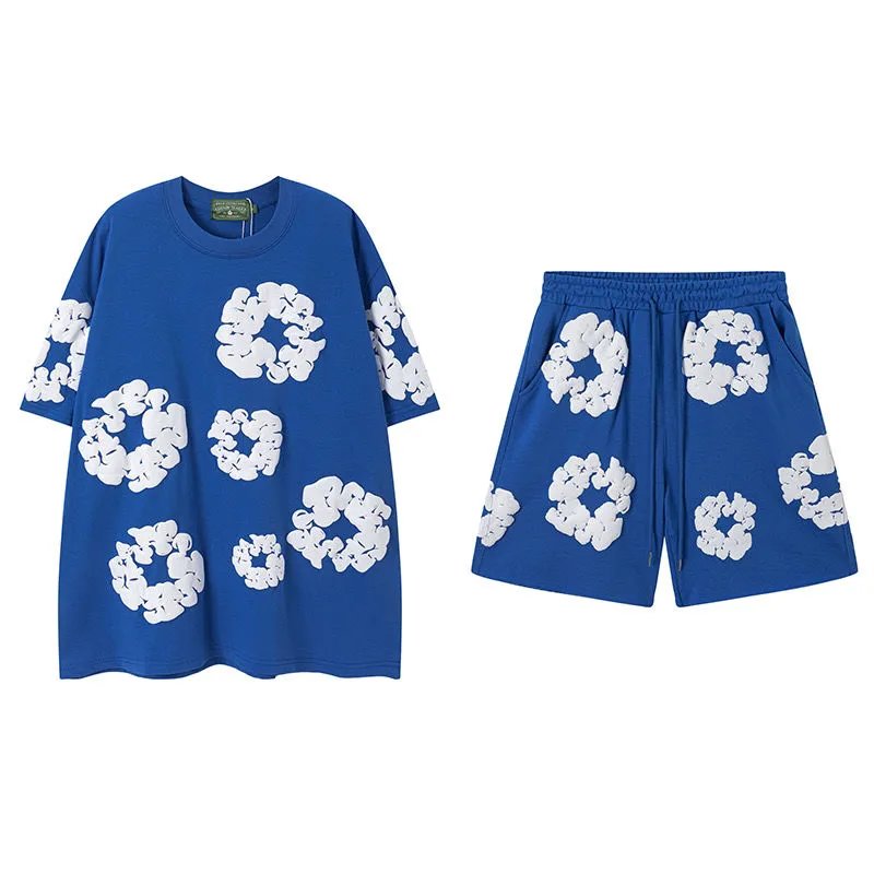 蓝色套装（短袖+短裤）