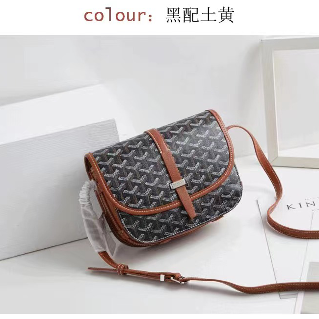 Goyard Saint Louis Saddle Bag Black and Tan Crossbody Bag - 1