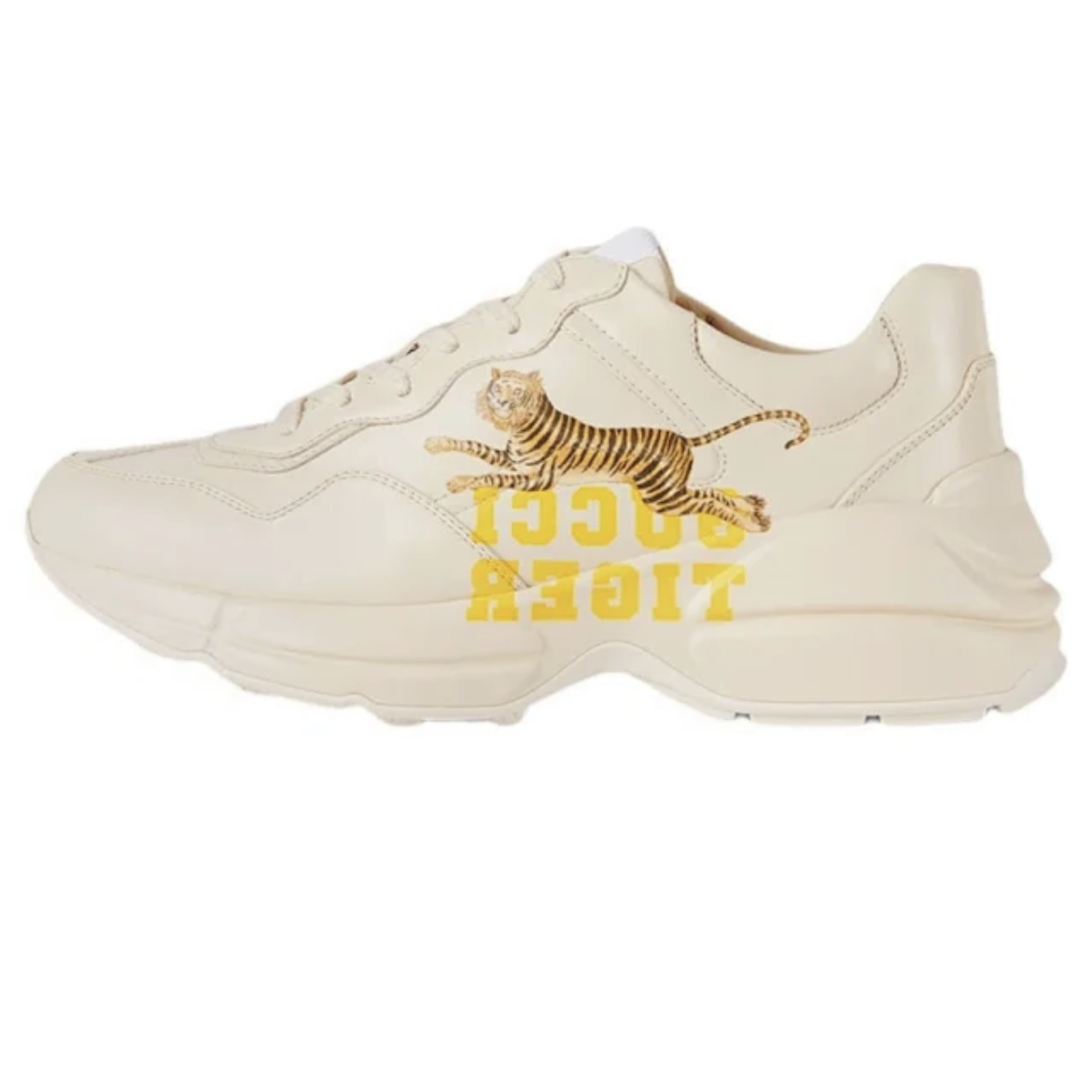 Gucci Rhyton Tiger Print Beige Chunky Sneakers - 1