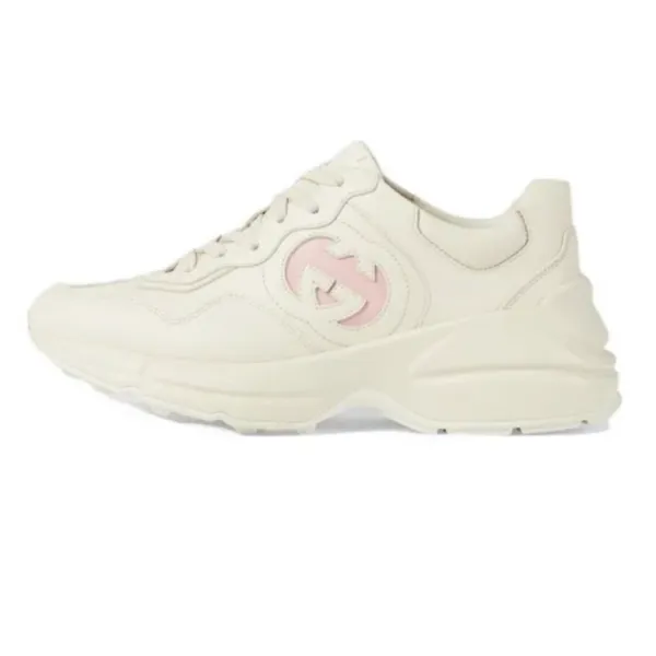 Gucci Rhyton Pink Logo Off-White Sneakers - 1