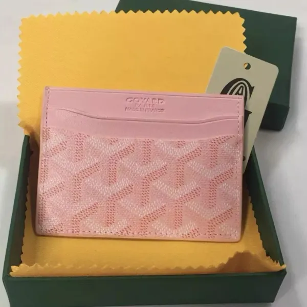 Goyard Saint-Sulpice Card Holder Pink Leather - 1
