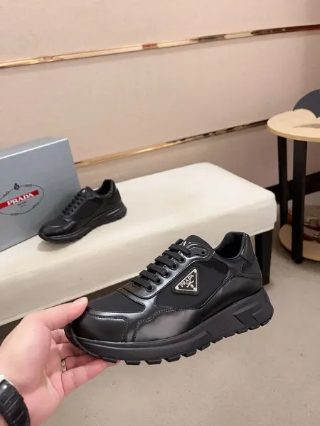Prada Re-Nylon Triangle Logo Black Chunky Sneakers - 4