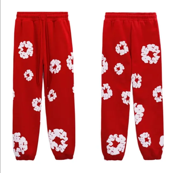 Design Floral Print Joggers Army Green Sweatpants - 14
