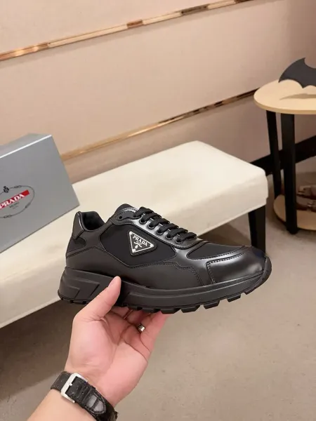 Prada Re-Nylon Triangle Logo Black Chunky Sneakers - 7