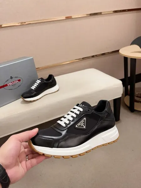 Prada Re-Nylon Triangle Logo Black Chunky Sneakers - 13