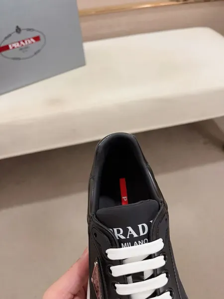 Prada Re-Nylon Triangle Logo Black Chunky Sneakers - 18