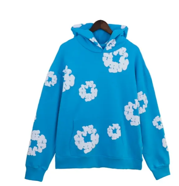Off-White x Virgil Abloh Floral Print Blue Hoodie - 1