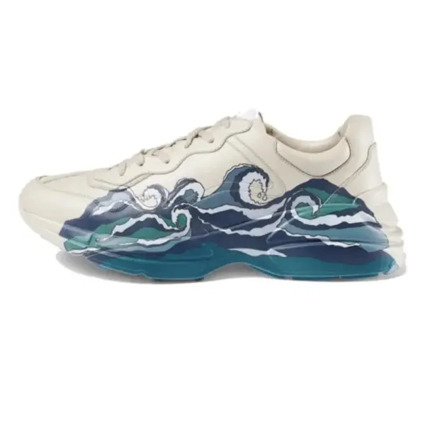 Gucci Rhyton Wave Print Beige Chunky Sneakers - 1