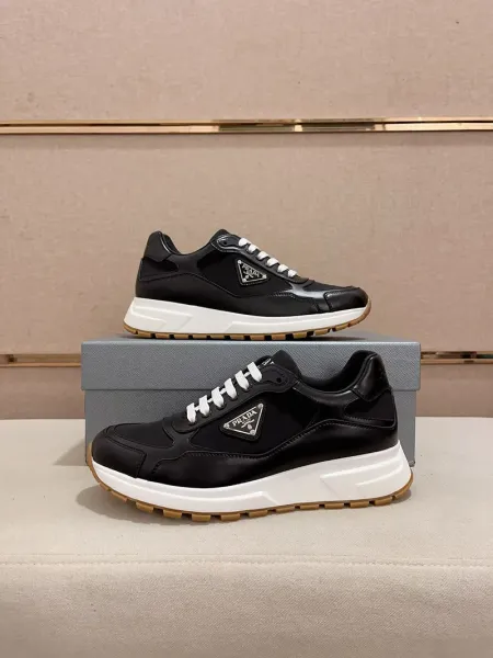 Prada Re-Nylon Triangle Logo Black Chunky Sneakers - 19