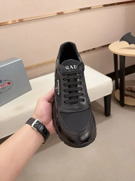 Prada Re-Nylon Triangle Logo Black Chunky Sneakers - 5