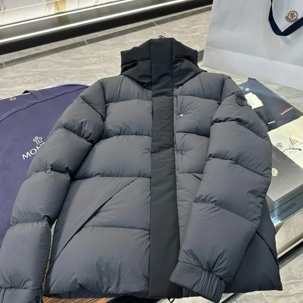 Moncler Genius Down Jacket Gray with Logo Strap - 1