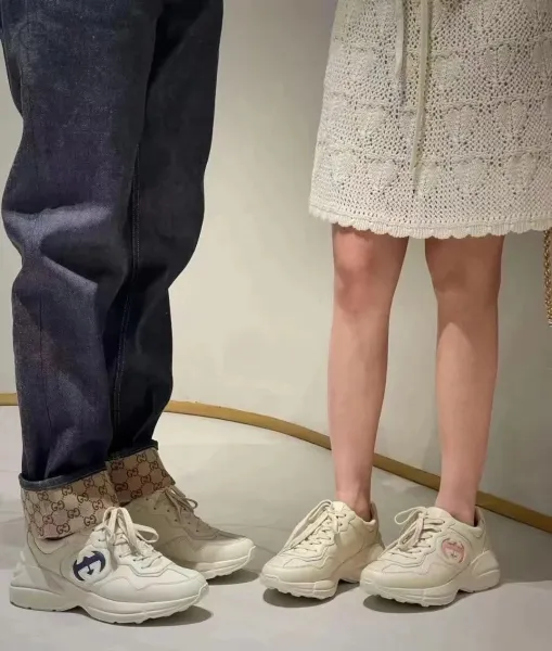 Gucci Rhyton Logo Print Beige Chunky Sneakers - 7