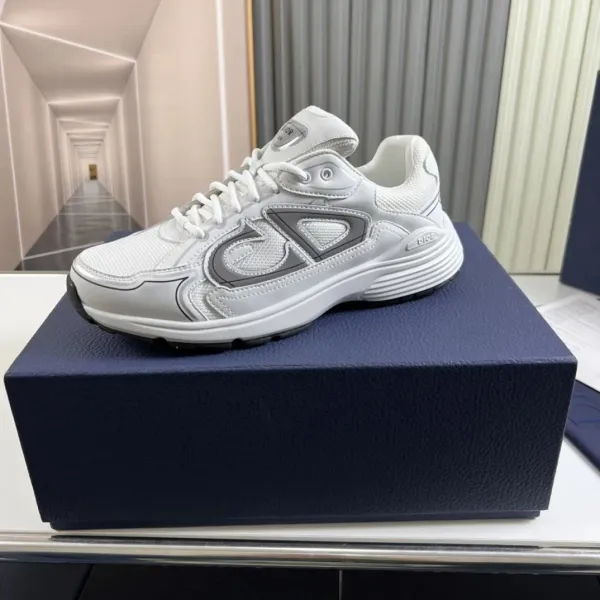 Dior B23 Low White and Gray Sneakers - 1