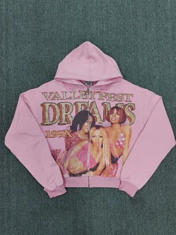 thumbnail for Vale Valley American high street trendy brand pattern vintage washed distressed terry loose hoodie cardigan