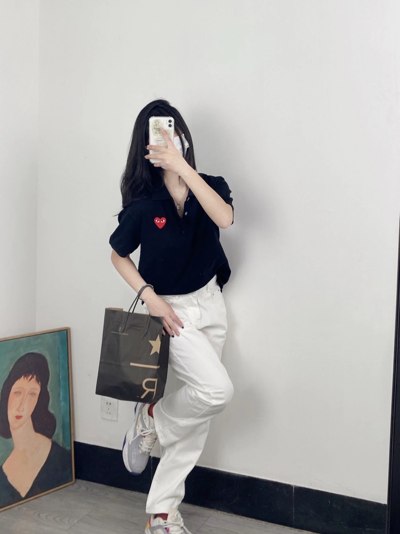 Navy Red Heart