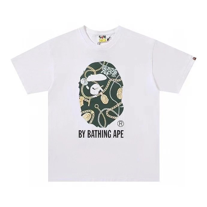 Gold Chain Ape Head White