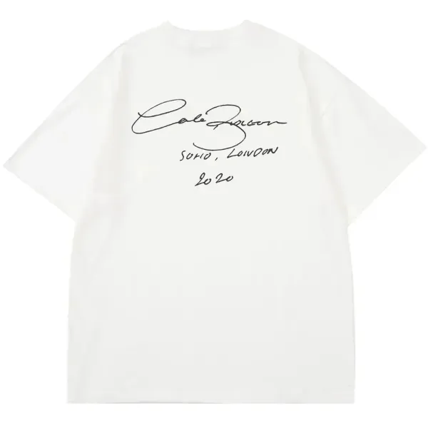 Cole Buxton Signature Script White T-Shirt - 1