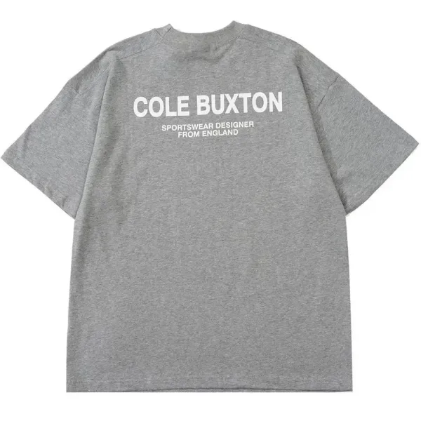Cole Buxton Sportswear Designer From England Graphic T-Shirt Gray - 1