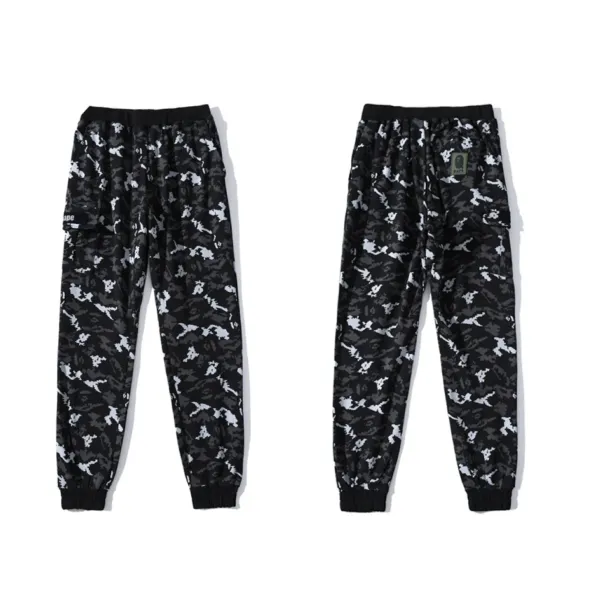 A Bathing Ape Shark Head Print Sweatpants Black / Gold - 15