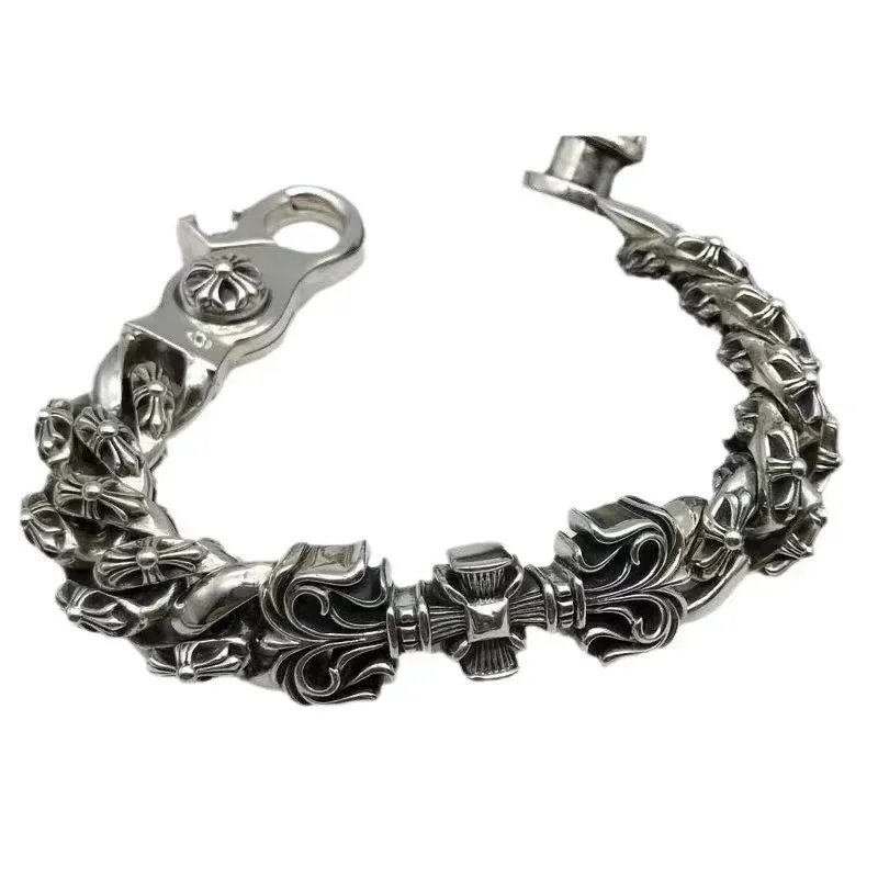 Chrome Hearts Cross Silver Gothic Bracelet