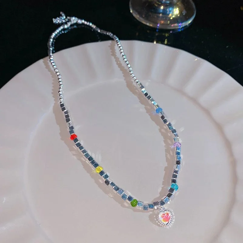 Silver Rainbow Heart