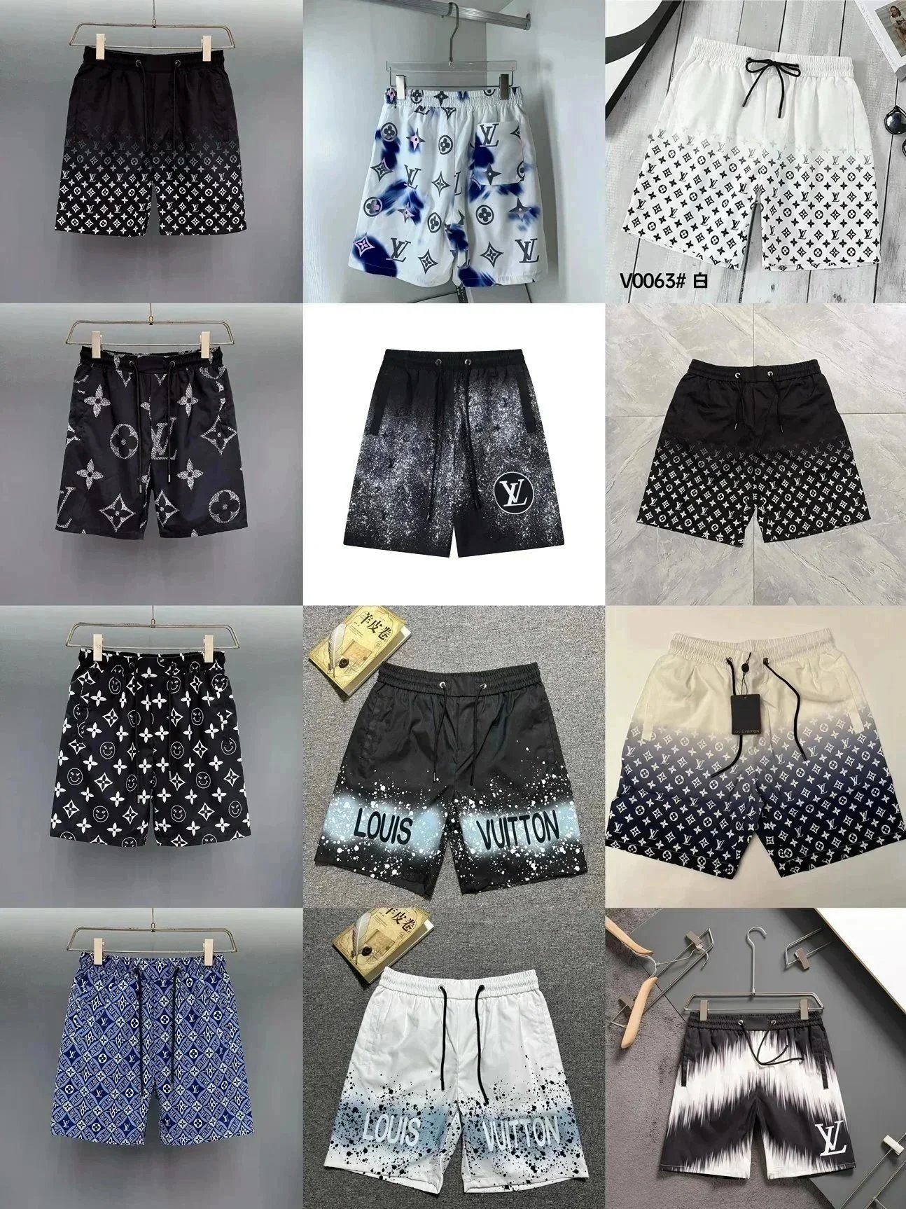 Louis Vuitton Blue Logo monogrammed print Bermuda slacks 